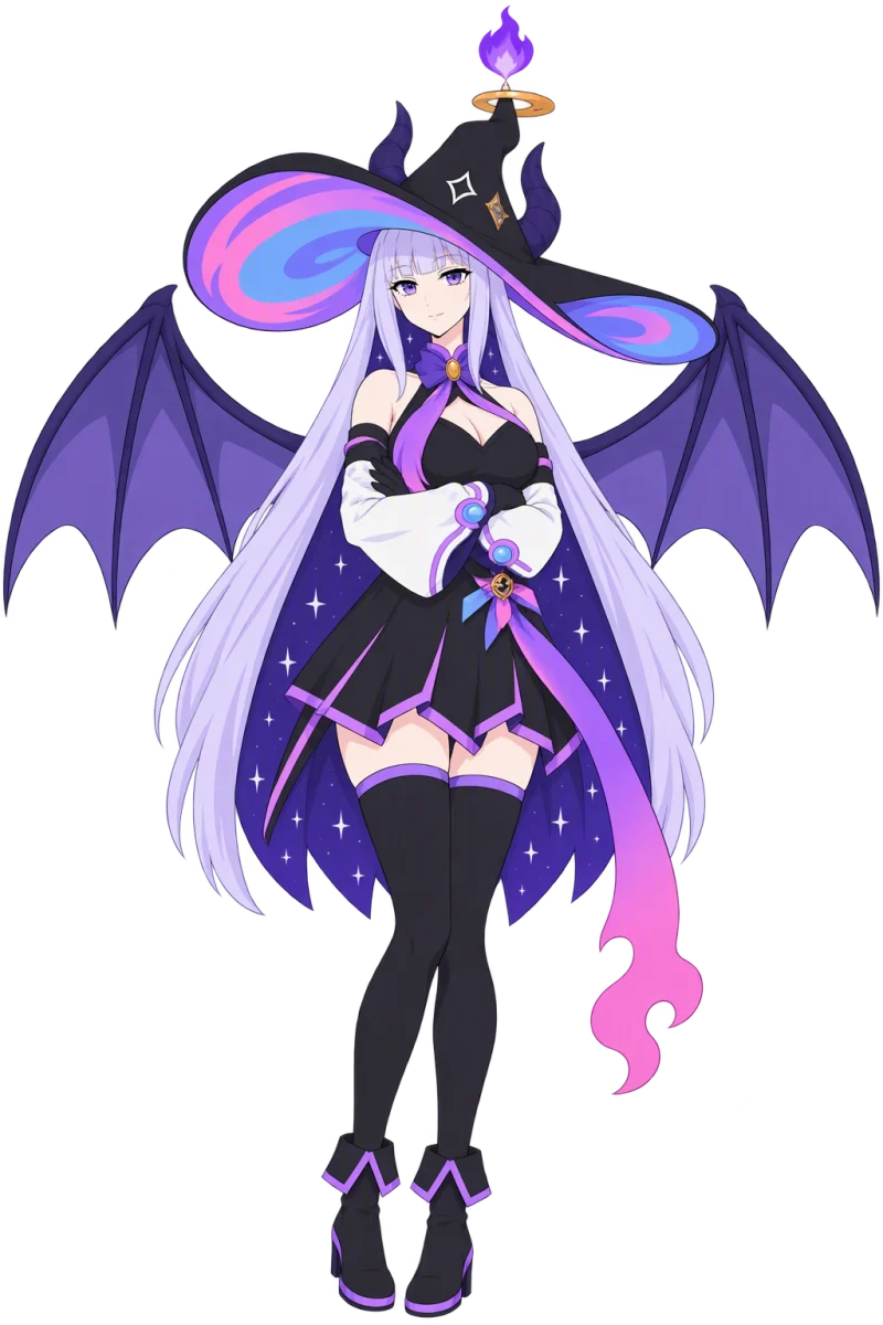 Mitsuki with arms crossed and wings spread
